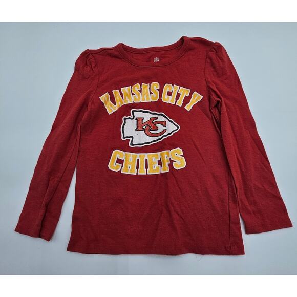 NFL Team Apparel Kansas City Chiefs Girl's Size 4T Red Long Sleeve Shirt - Picture 1 of 4
